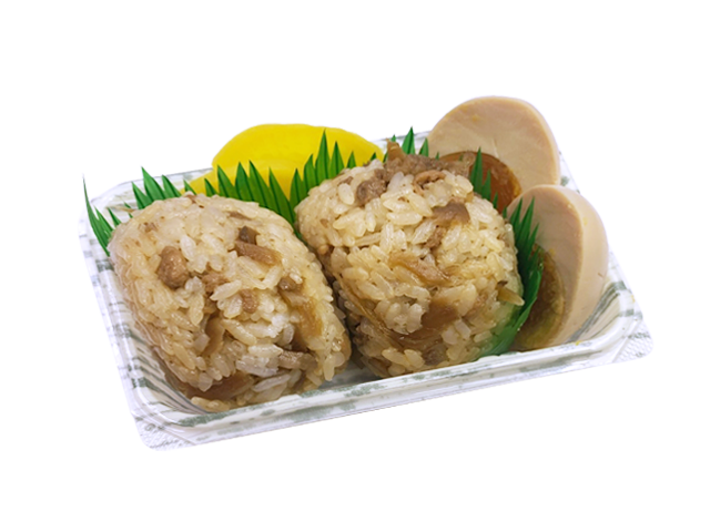 おにぎり2個と味付け玉子
