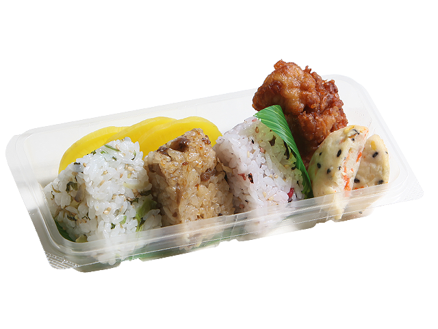 小町おにぎり3個とおかず